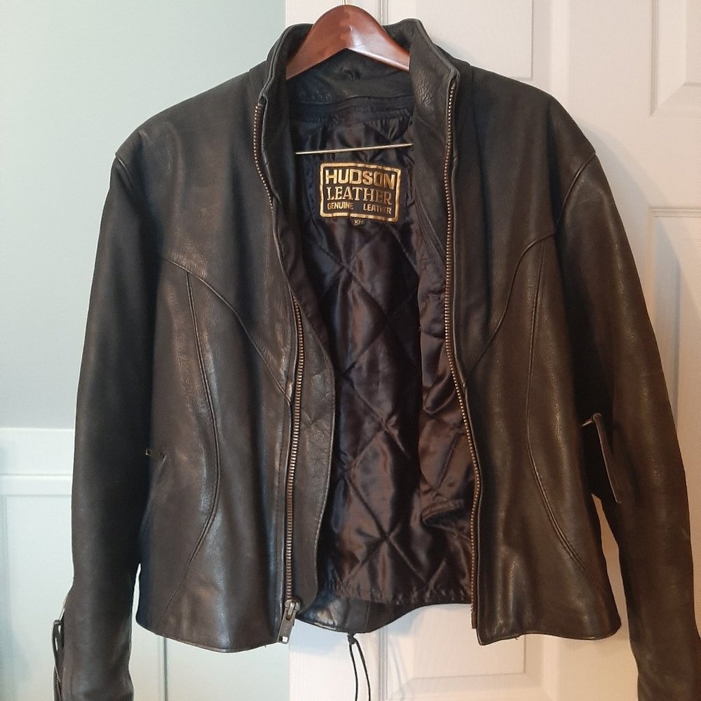 Hudson Leather Motorcycle Jacket VINTAGE 1990s